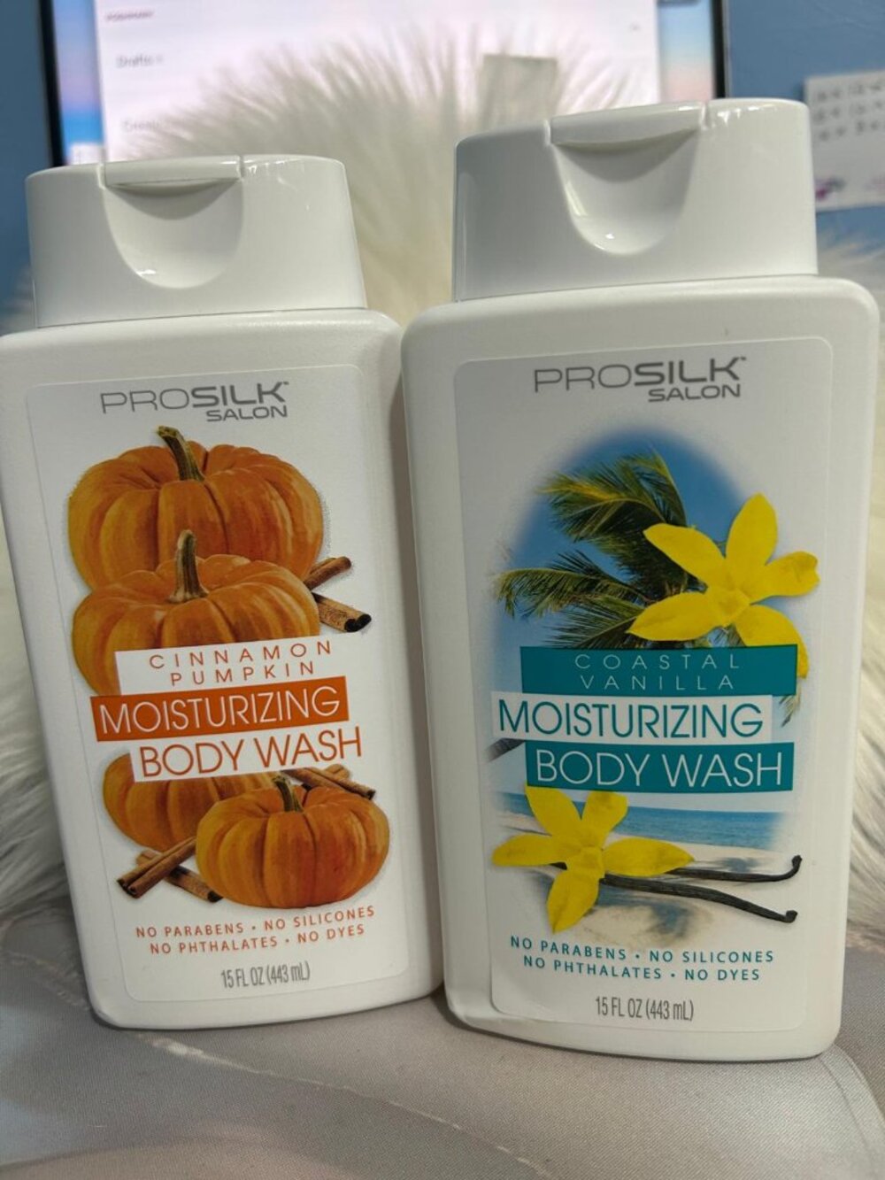 Prosilk Salon Cinnamon Pumpkin & Coastal Vanilla Moisturizing Body Wash Lot